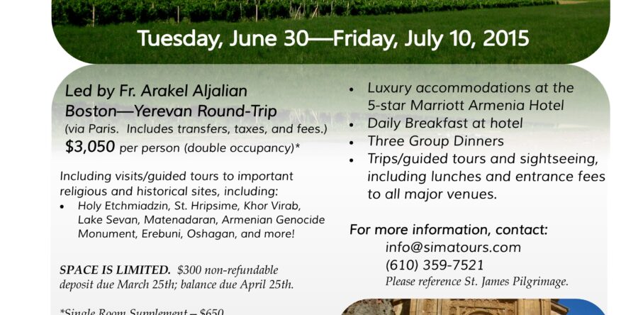 St. James 5th Pilgrimage to Armenia